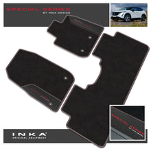Load image into Gallery viewer, Nissan Ariya Car Mats (Front & Rear Set) with Premium Carpet & OEM Leatherette Fits MY22 Onwards
