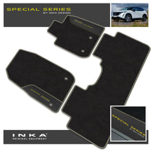 Load image into Gallery viewer, Nissan Ariya Car Mats (Front & Rear Set) with Premium Carpet & OEM Leatherette Fits MY22 Onwards