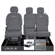 Load image into Gallery viewer, Peugeot Partner MK2 Front Inka Fully Tailored Waterproof Seat Covers Grey MY08-17
