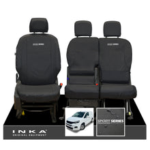 Load image into Gallery viewer, Peugeot Partner MK3 Front Inka Fully Tailored Waterproof Seat Covers Black MY2018 Onwards