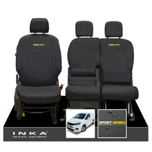 Load image into Gallery viewer, Peugeot Partner MK3 Front Inka Fully Tailored Waterproof Seat Covers Black MY2018 Onwards