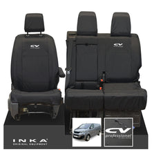 Load image into Gallery viewer, Peugeot Expert INKA Front 1+2 Tailored Waterproof Seat Covers Black MY16 onwards