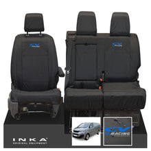 Load image into Gallery viewer, Peugeot Expert INKA Front 1+2 Tailored Waterproof Seat Covers Black MY16 onwards - CV Racing Embroidery