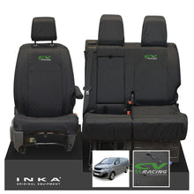 Load image into Gallery viewer, Peugeot Expert INKA Front 1+2 Tailored Waterproof Seat Covers Black MY16 onwards - CV Racing Embroidery