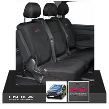 Load image into Gallery viewer, INKA Mercedes Benz Vito , V Class W447 Rear Crew Cab Waterproof Seat Covers Black (Choice of 7 Colours)