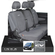 Load image into Gallery viewer, INKA Mercedes Benz Vito , V Class W447 Rear Crew Cab Waterproof Seat Covers Grey (Choice of 7 Colours) - CV Professional Embroidery