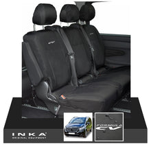 Load image into Gallery viewer, INKA Mercedes Benz Vito , V Class W447 Rear Crew Cab Waterproof Seat Covers Black (Choice of 7 Colours)