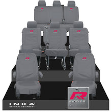 Load image into Gallery viewer, VW Transporter Shuttle T6.1, T6 8 Seater Tailored Waterproof Seat Covers Grey MY 15-23