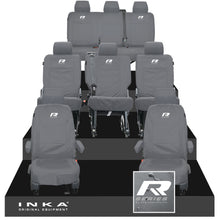 Load image into Gallery viewer, VW Transporter Shuttle T6.1, T6 8 Seater Tailored Waterproof Seat Covers Grey MY 15-23