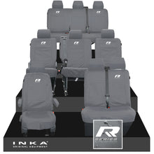 Load image into Gallery viewer, VW Transporter Shuttle T6.1, T6 Full Set Tailored Waterproof Seat Covers Grey MY 15-23