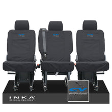 Load image into Gallery viewer, VW Transporter Shuttle T6.1, T6 Rear 1+1+1 Tailored Waterproof Seat Covers Black MY-15-23