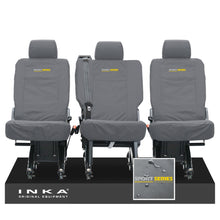 Load image into Gallery viewer, VW Transporter Shuttle T6.1, T6 Rear 1+1+1 Tailored Waterproof Seat Covers Grey MY-15-23