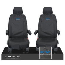 Load image into Gallery viewer, VW Transporter Shuttle T6.1, T6 Front 1+1 Tailored Waterproof Seat Covers Black MY-15-23