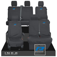 Load image into Gallery viewer, VW Transporter T6.1, T6, T5.1 Front 1+2 & Rear 2+1 Tailored Waterproof Seat Covers Black MY-10-24 - R-Series Embroidery