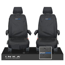 Load image into Gallery viewer, VW Transporter T6.1,T6,T5.1 INKA Front 1+1 Tailored Waterproof Seat Covers Black