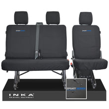 Load image into Gallery viewer, VW Transporter T6.1, T6 INKA Rear Set 2+1 Tailored Waterproof Seat Covers Black