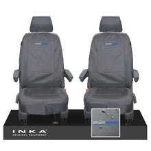 Load image into Gallery viewer, VW Transporter Shuttle T6.1, T6 Front 1+1 Tailored Waterproof Seat Covers Grey MY-15-23