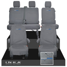 Load image into Gallery viewer, VW Transporter T6.1, T6, T5.1 Front 1+1 & Rear 2+1 Tailored Waterproof Seat Covers Grey MY 10-24
