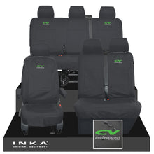 Load image into Gallery viewer, VW Transporter T6.1, T6, T5.1 Front 1+2 & Rear Triple Tailored Waterproof Seat Covers Black MY 10-24