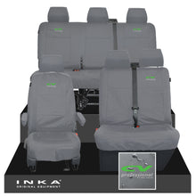 Load image into Gallery viewer, VW Transporter T6.1, T6, T5.1 Front 1+2 & Rear Triple Tailored Waterproof Seat Covers Grey MY 10-24
