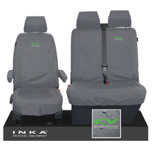 Load image into Gallery viewer, VW Transporter Shuttle T6.1, T6 Front 1+2 Tailored Waterproof Seat Covers Grey MY-15-23
