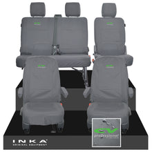 Load image into Gallery viewer, VW Transporter T6.1, T6, T5.1 Front 1+1 & Rear 2+1 Tailored Waterproof Seat Covers Grey MY 10-24