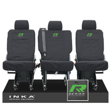 Load image into Gallery viewer, VW Transporter Shuttle T6.1, T6 Rear 1+1+1 Tailored Waterproof Seat Covers Black MY-15-23 - R-Series Embroidery
