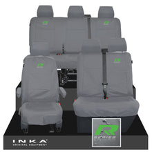 Load image into Gallery viewer, VW Transporter T6.1, T6, T5.1 Front 1+2 & Rear Triple Tailored Waterproof Seat Covers Grey MY 10-24