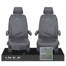 Load image into Gallery viewer, VW Transporter Shuttle T6.1, T6 Front 1+1 Tailored Waterproof Seat Covers Grey MY-15-23
