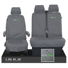 Load image into Gallery viewer, VW Transporter Shuttle T6.1, T6 Front 1+2 Tailored Waterproof Seat Covers Grey MY-15-23