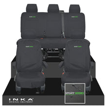 Load image into Gallery viewer, VW Transporter T6.1, T6, T5.1 INKA Front & Rear Tailored Waterproof Seat Covers Black MY 10-24