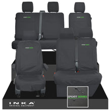 Load image into Gallery viewer, VW Transporter T6.1, T6, T5.1 Front 1+2 & Rear 2+1 Tailored Waterproof Seat Covers Black MY-10-24