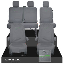 Load image into Gallery viewer, VW Transporter T6.1, T6, T5.1 Front 1+1 & Rear 2+1 Tailored Waterproof Seat Covers Grey MY 10-24
