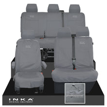 Load image into Gallery viewer, VW Transporter T6.1, T6, T5.1 Front 1+2 & Rear Triple Tailored Waterproof Seat Covers Grey MY 10-24