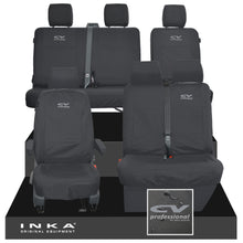 Load image into Gallery viewer, VW Transporter T6.1, T6, T5.1 Front 1+2 & Rear 2+1 Tailored Waterproof Seat Covers Black MY-10-24