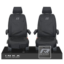 Load image into Gallery viewer, VW Transporter Shuttle T6.1, T6 Front 1+1 Tailored Waterproof Seat Covers Black MY-15-23