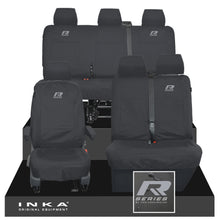 Load image into Gallery viewer, VW Transporter T6.1, T6, T5.1 Front 1+2 & Rear Triple Tailored Waterproof Seat Covers Black MY 10-24