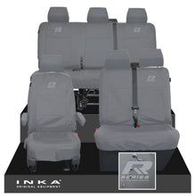 Load image into Gallery viewer, VW Transporter T6.1, T6, T5.1 Front 1+2 & Rear Triple Tailored Waterproof Seat Covers Grey MY 10-24