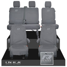 Load image into Gallery viewer, VW Transporter T6.1, T6, T5.1 Front 1+1 & Rear 2+1 Tailored Waterproof Seat Covers Grey MY 10-24
