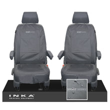 Load image into Gallery viewer, VW Transporter Shuttle T6.1, T6 Front 1+1 Tailored Waterproof Seat Covers Grey MY-15-23