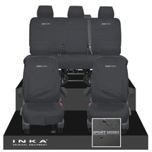Load image into Gallery viewer, VW Transporter T6.1, T6, T5.1 INKA Front & Rear Tailored Waterproof Seat Covers Black MY 10-24