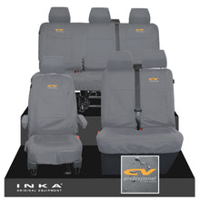 Load image into Gallery viewer, VW Transporter T6.1, T6, T5.1 Front 1+2 & Rear Triple Tailored Waterproof Seat Covers Grey MY 10-24