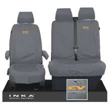 Load image into Gallery viewer, VW Transporter Shuttle T6.1, T6 Front 1+2 Tailored Waterproof Seat Covers Grey MY-15-23