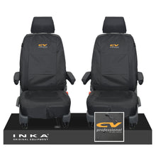 Load image into Gallery viewer, VW Transporter Shuttle T6.1, T6 Front 1+1 Tailored Waterproof Seat Covers Black MY-15-23