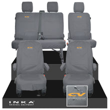 Load image into Gallery viewer, VW Transporter T6.1, T6, T5.1 Front 1+1 & Rear 2+1 Tailored Waterproof Seat Covers Grey MY 10-24