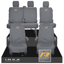Load image into Gallery viewer, VW Transporter T6.1, T6, T5.1 Front 1+1 & Rear 2+1 Tailored Waterproof Seat Covers Grey MY 10-24