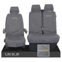 Load image into Gallery viewer, VW Transporter Shuttle T6.1, T6 Front 1+2 Tailored Waterproof Seat Covers Grey MY-15-23
