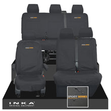 Load image into Gallery viewer, VW Transporter T6.1, T6, T5.1 Front 1+2 & Rear Triple Tailored Waterproof Seat Covers Black MY 10-24