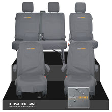 Load image into Gallery viewer, VW Transporter T6.1, T6, T5.1 Front 1+1 & Rear 2+1 Tailored Waterproof Seat Covers Grey MY 10-24
