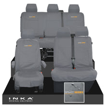 Load image into Gallery viewer, VW Transporter T6.1, T6, T5.1 Front 1+2 & Rear Triple Tailored Waterproof Seat Covers Grey MY 10-24